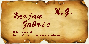 Marjan Gabrić vizit kartica